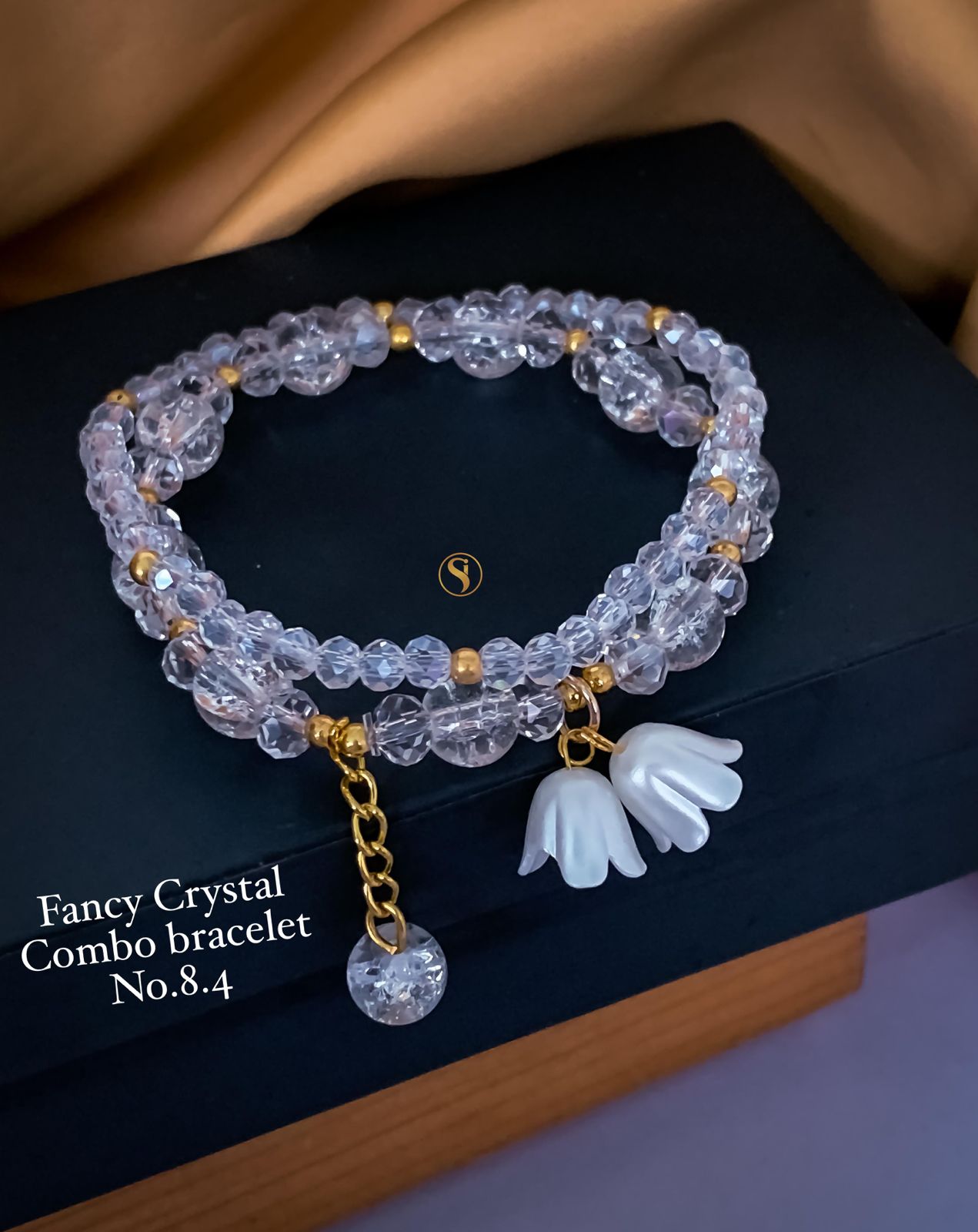 2 Fancy Designer Crystal Combo Bracelets Wholesale Price In Surat
